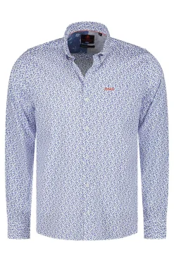 NZA New Zealand Auckland Overhemden|Blauw Geprint Katoenen Overhemd-Rhythm Blue
