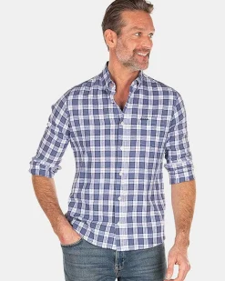 NZA New Zealand Auckland Overhemden|Blauw Geruit Overhemd-Dusk Navy