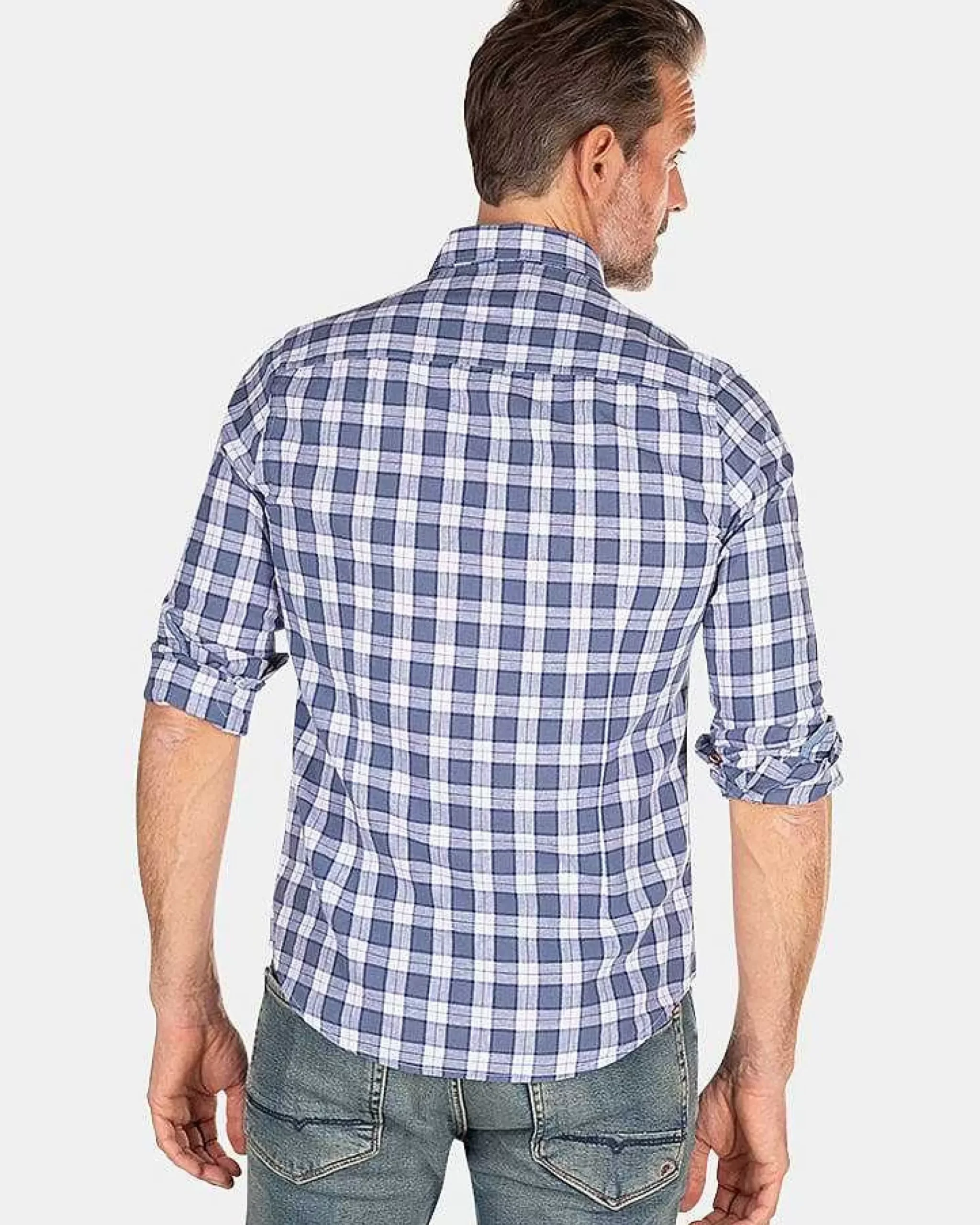 NZA New Zealand Auckland Overhemden|Blauw Geruit Overhemd-Dusk Navy