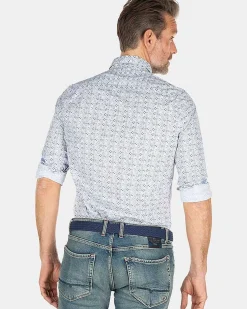 NZA New Zealand Auckland Overhemden|Blauw Overhemd Met Print-Ecru Multicolour