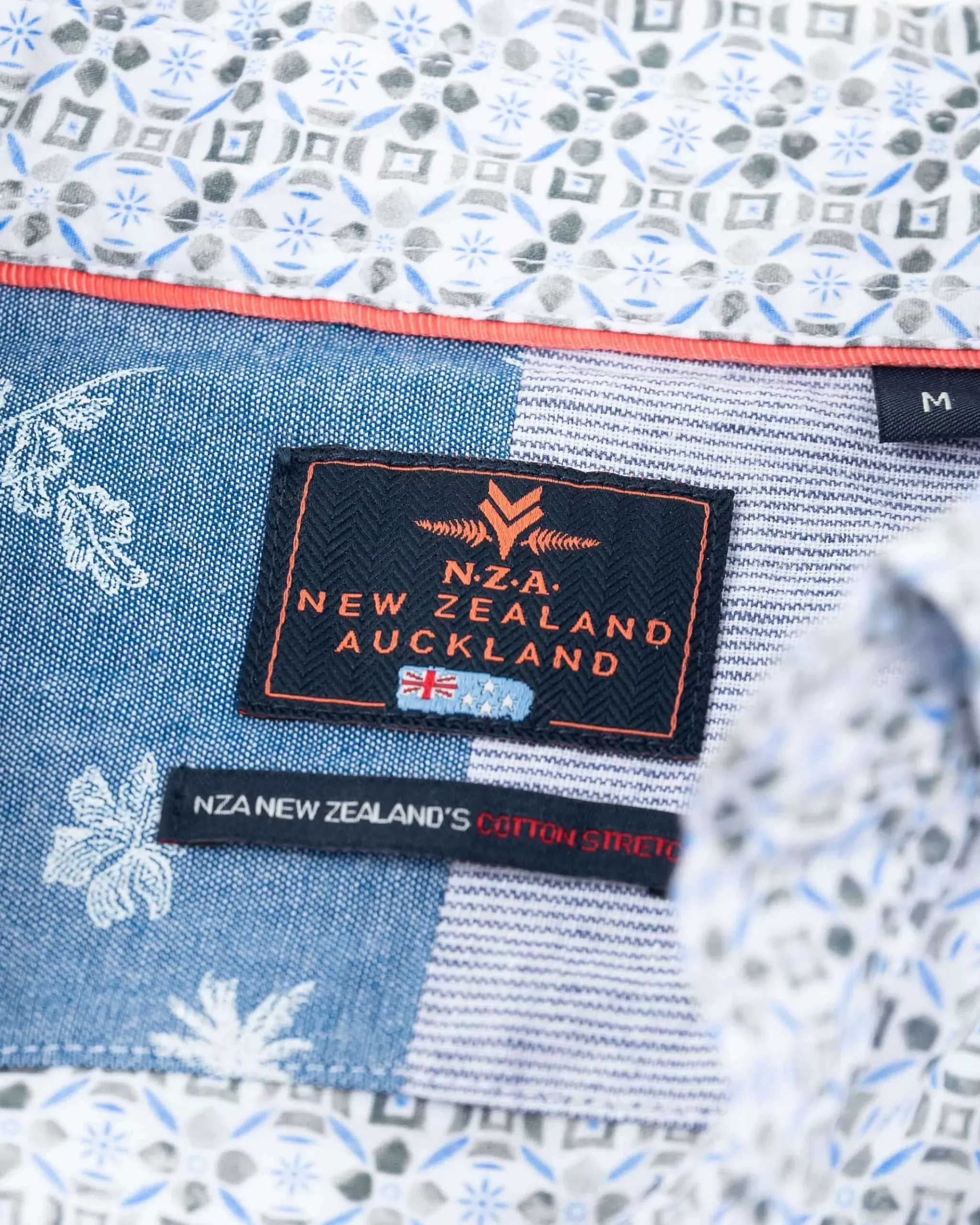 NZA New Zealand Auckland Overhemden|Blauw Overhemd Met Print-Ecru Multicolour