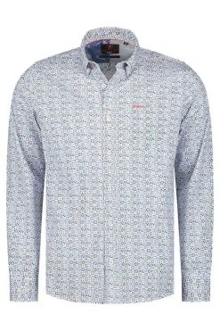 NZA New Zealand Auckland Overhemden|Blauw Overhemd Met Print-Ecru Multicolour