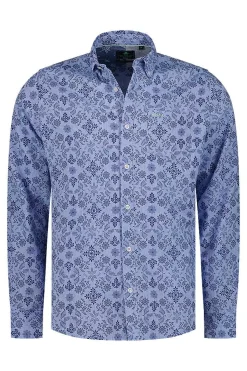 NZA New Zealand Auckland Overhemden|Donkerblauw Overhemd Met Print-Dusk Navy