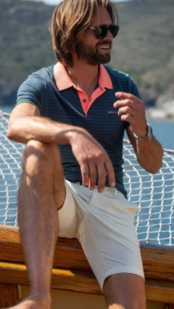 NZA New Zealand Auckland Polo-Shirts|Donkergroene Polo Van Katoen-Chalk Green