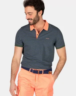 NZA New Zealand Auckland Polo-Shirts|Donkergroene Polo Van Katoen-Chalk Green