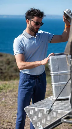NZA New Zealand Auckland Polo-Shirts|Effenkleurige Polo Met Korte Mouw-Rhythm Blue