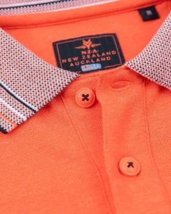NZA New Zealand Auckland Polo-Shirts|Effenkleurige Polo Met Korte Mouw-Golden Orange
