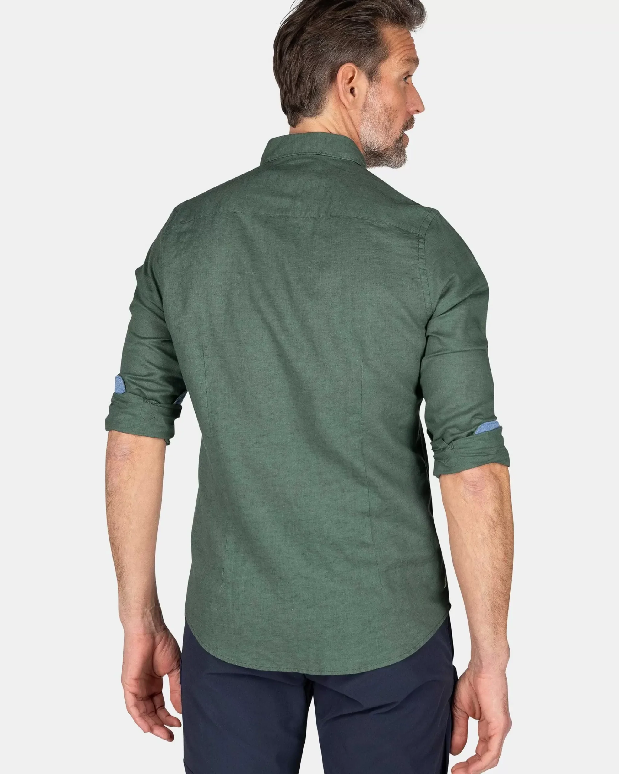 NZA New Zealand Auckland Overhemden|Effen Linnen Overhemd-Chalk Green
