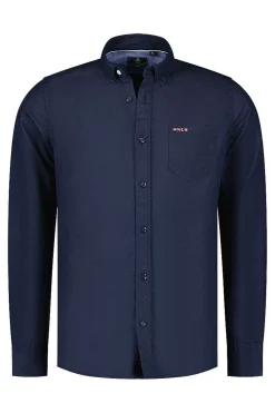 NZA New Zealand Auckland Overhemden|Effen Linnen Overhemd In Veel Kleuren-Traditional Navy