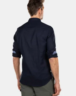 NZA New Zealand Auckland Overhemden|Effen Linnen Overhemd In Veel Kleuren-Traditional Navy