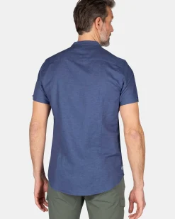 NZA New Zealand Auckland Overhemden|Effen Overhemd Korte Mouw-Dusk Navy