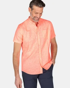 NZA New Zealand Auckland Overhemden|Effen Overhemd Korte Mouw-Fury Pink