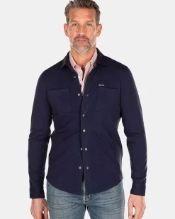 NZA New Zealand Auckland Overhemden|Effen Overhemd Met Lange Mouwen-Traditional Navy