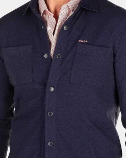 NZA New Zealand Auckland Overhemden|Effen Overhemd Met Lange Mouwen-Traditional Navy