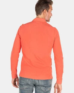 NZA New Zealand Auckland Polo-Shirts|Effen Polo Met Lange Mouw-Red Cider