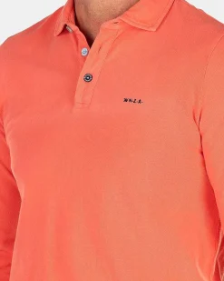 NZA New Zealand Auckland Polo-Shirts|Effen Polo Met Lange Mouw-Red Cider