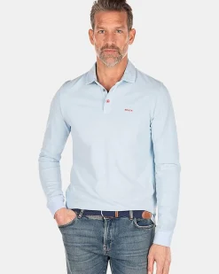 NZA New Zealand Auckland Polo-Shirts|Effen Polo Met Lange Mouw-Universal Blue