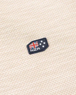 NZA New Zealand Auckland Polo-Shirts|Effen Poloshirt Met Lange Mouw-Shimmering Sand