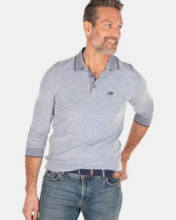 NZA New Zealand Auckland Polo-Shirts|Effen Poloshirt Met Lange Mouw-Dusk Navy