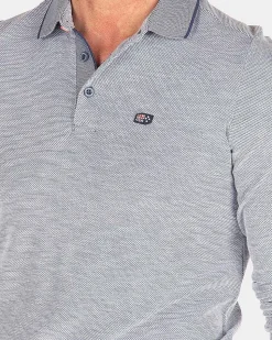 NZA New Zealand Auckland Polo-Shirts|Effen Poloshirt Met Lange Mouw-Dusk Navy