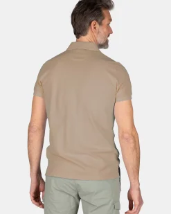 NZA New Zealand Auckland Polo-Shirts|Effen Polo Shirt Van Katoen-Shimmering Sand