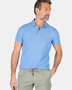 NZA New Zealand Auckland Polo-Shirts|Effen Polo Van Katoen-Bed Blue