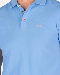 NZA New Zealand Auckland Polo-Shirts|Effen Polo Van Katoen-Bed Blue