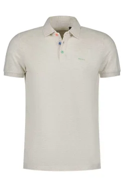 NZA New Zealand Auckland Polo-Shirts|Effen Polo Van Katoen-Cream Melange