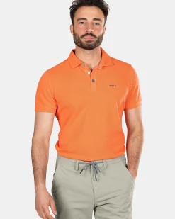 NZA New Zealand Auckland Polo-Shirts|Effen Polo Van Katoen-Golden Orange