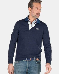NZA New Zealand Auckland Polo-Shirts|Effen Rugby Shirt-Traditional Navy