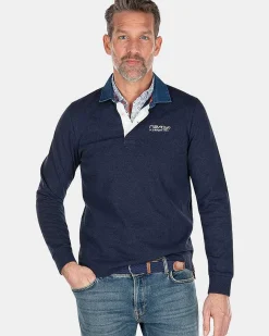NZA New Zealand Auckland Polo-Shirts|Effen Rugby Shirt-Traditional Navy