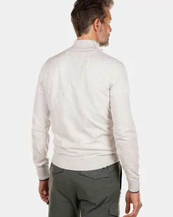NZA New Zealand Auckland Truien|Effen Sweater Met Rits-Cream Melange
