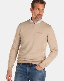 NZA New Zealand Auckland Sweats|Effen Sweater Met Ronde Hals-Shimmering Sand