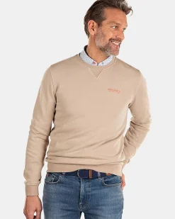NZA New Zealand Auckland Sweats|Effen Sweater Met Ronde Hals-Shimmering Sand