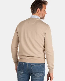 NZA New Zealand Auckland Sweats|Effen Sweater Met Ronde Hals-Shimmering Sand