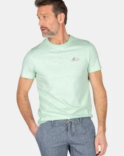 NZA New Zealand Auckland T-Shirts|Effen T-Shirt Van Katoen-Teal Green