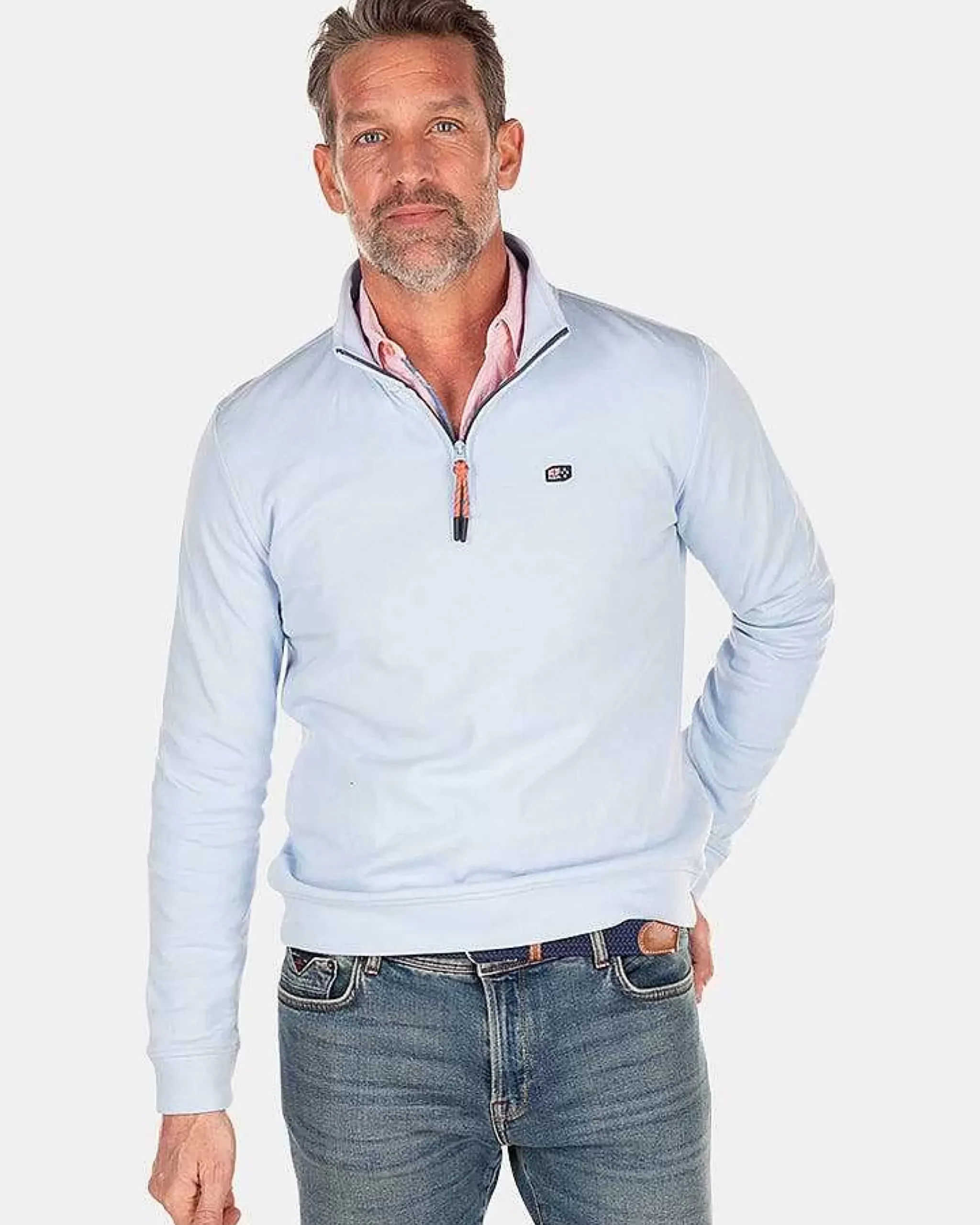 NZA New Zealand Auckland Sweats|Fleece Sweater Met Rits-Rhythm Blue