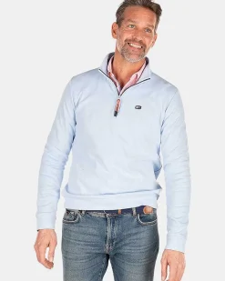 NZA New Zealand Auckland Sweats|Fleece Sweater Met Rits-Rhythm Blue