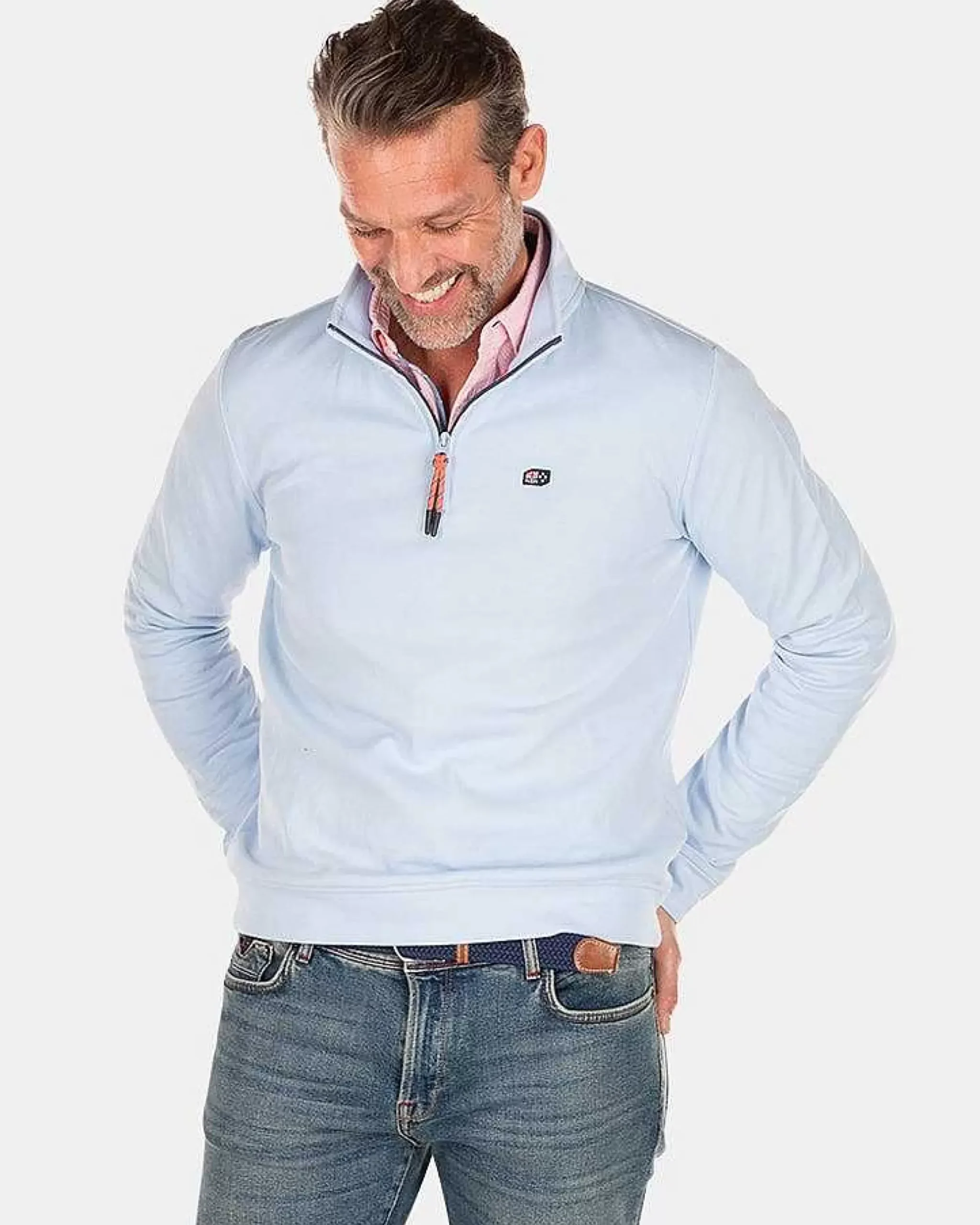 NZA New Zealand Auckland Sweats|Fleece Sweater Met Rits-Rhythm Blue