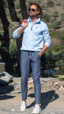 NZA New Zealand Auckland Sweats|Fleece Sweater Met Rits-Rhythm Blue