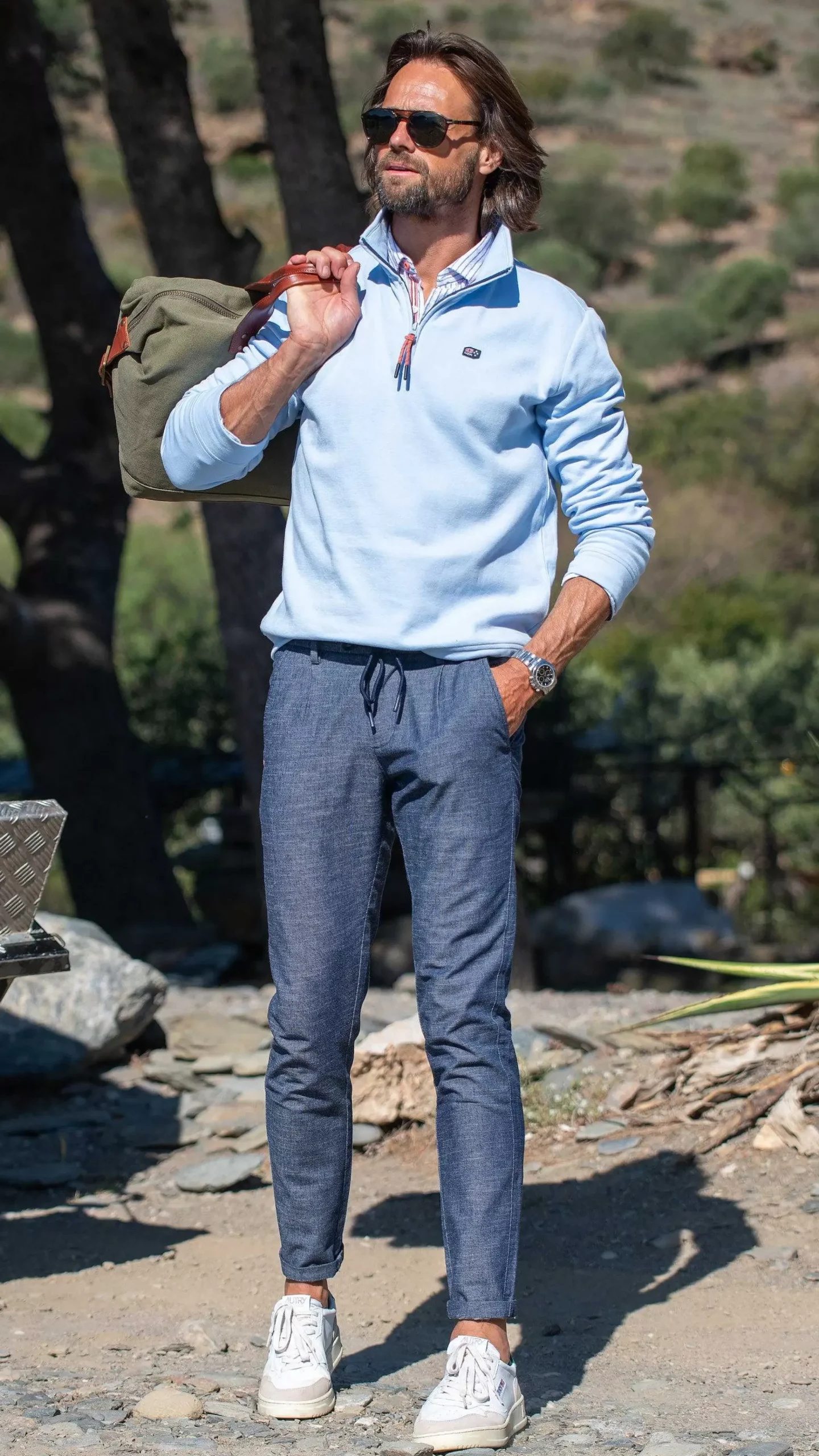 NZA New Zealand Auckland Sweats|Fleece Sweater Met Rits-Rhythm Blue