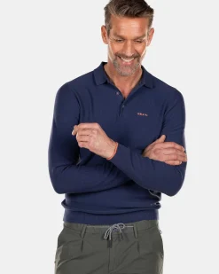 NZA New Zealand Auckland Polo-Shirts|Gebreid Rugby Shirt-Dusk Navy