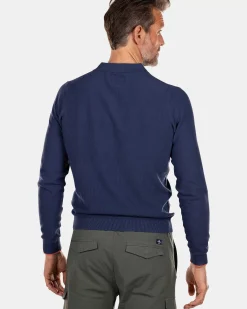 NZA New Zealand Auckland Polo-Shirts|Gebreid Rugby Shirt-Dusk Navy