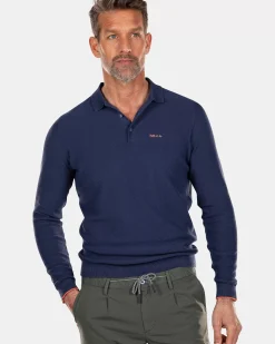 NZA New Zealand Auckland Polo-Shirts|Gebreid Rugby Shirt-Dusk Navy