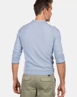 NZA New Zealand Auckland Polo-Shirts|Gebreid Rugby Shirt-Rhythm Blue