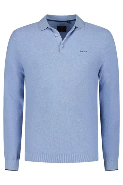 NZA New Zealand Auckland Polo-Shirts|Gebreid Rugby Shirt-Rhythm Blue
