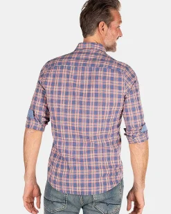 NZA New Zealand Auckland Overhemden|Geruit Blauw En Roze Overhemd-Dusk Navy