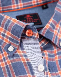 NZA New Zealand Auckland Overhemden|Geruit Blauw En Roze Overhemd-Dusk Navy