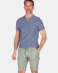 NZA New Zealand Auckland T-Shirts|Gestreept T-Shirt Van Katoen-Dusk Navy