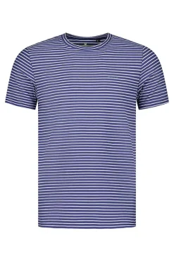 NZA New Zealand Auckland T-Shirts|Gestreept T-Shirt Van Katoen-Dusk Navy